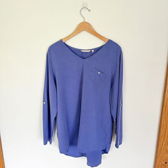Soft Surroundings periwinkle Tencel lyocell tunic blouse - Picture 2 of 8